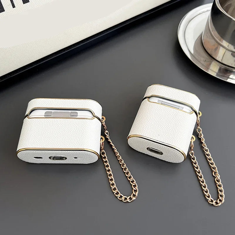 Luxury Leather Sleeve Cute Earphone Case For Airpods