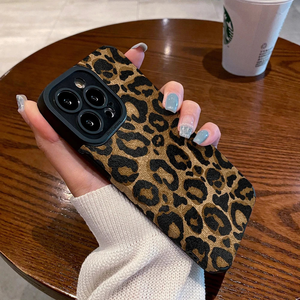 Gold Leopard Silicone Leather Case For iPhone