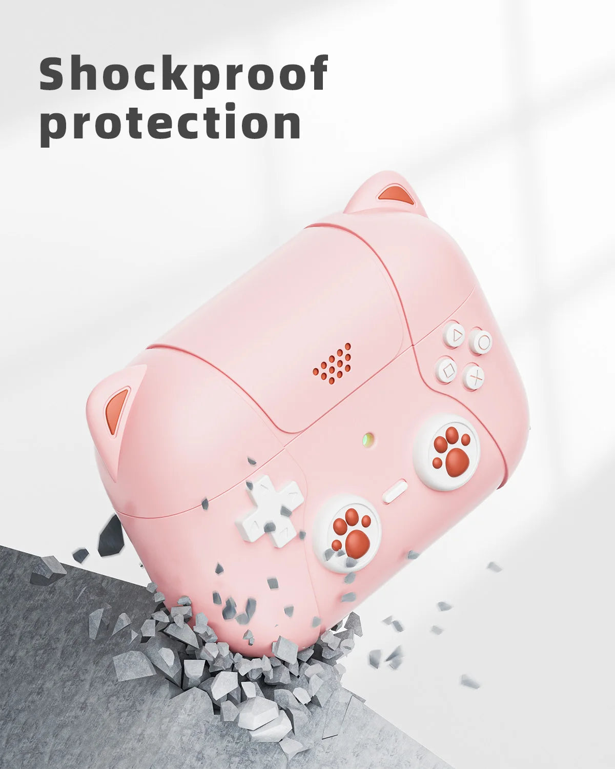 3D Game Player Design with Keychain Silicone Case For Airpods