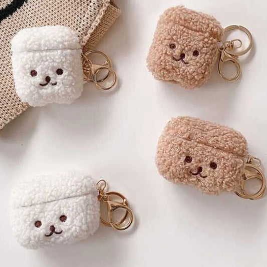 Cute Fluffy Bear Airpods Case