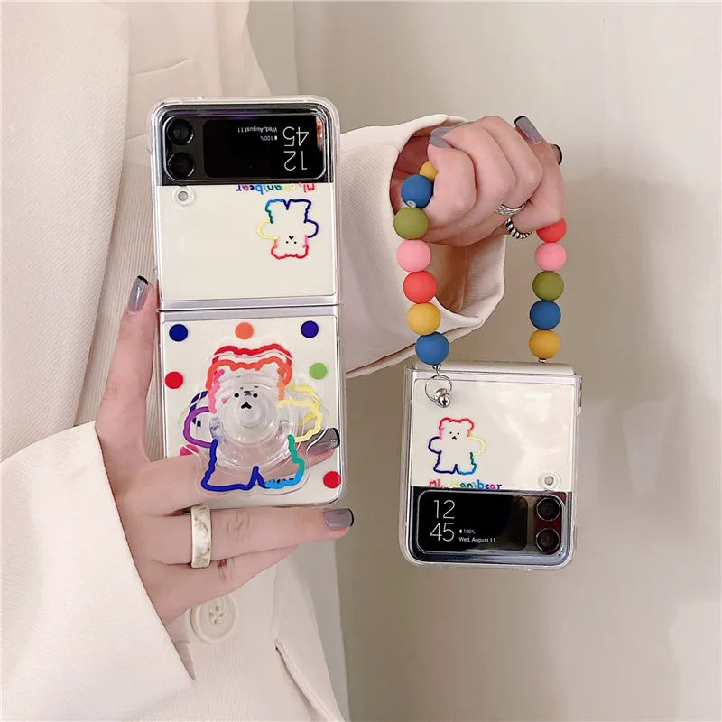 Clear Hard Cartoon Phone Cases For Samsung Galaxy Z Flip