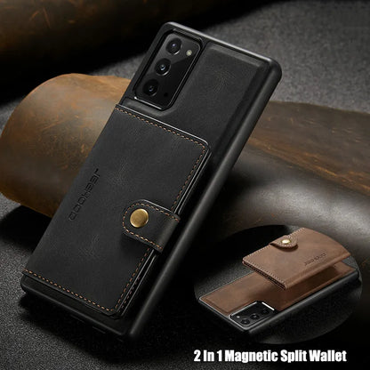 Luxury Magnetic Split Wallet Card Leather Samsung Case