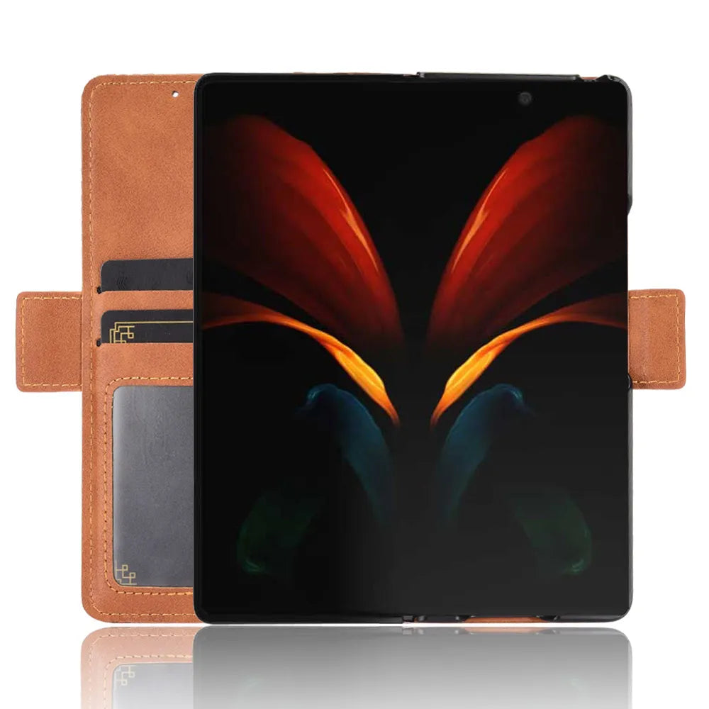 Vintage PU Leather Wallet Case Galaxy Z Fold 2