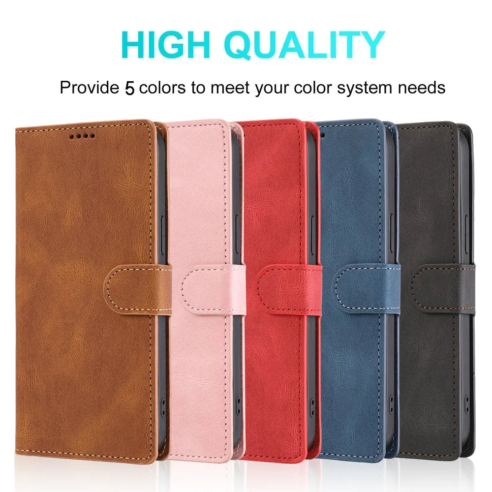 Leather Wallet Flip Case For Samsung Galaxy