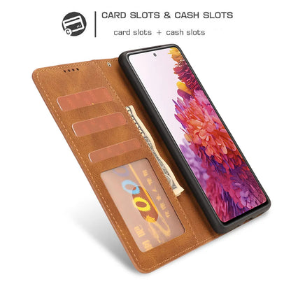 Leather Wallet Flip Case For Samsung Galaxy