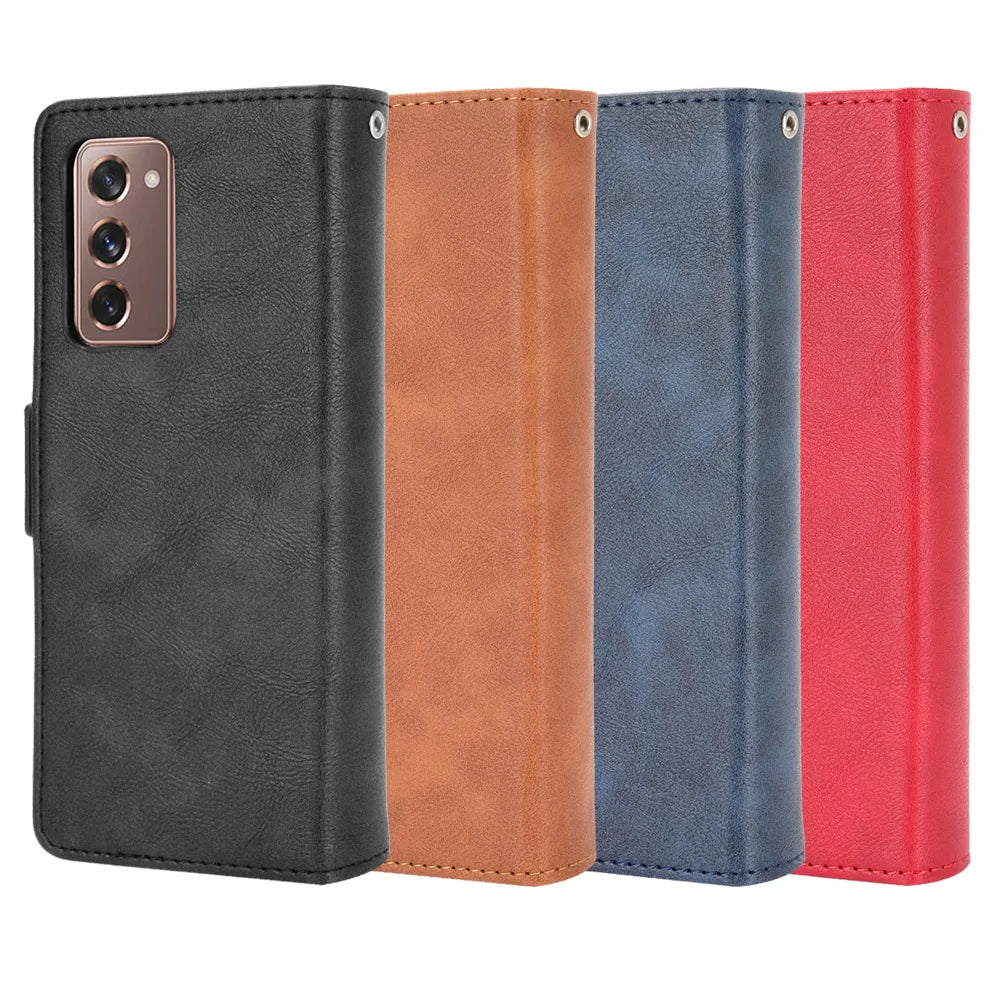 Vintage PU Leather Wallet Case Galaxy Z Fold 2