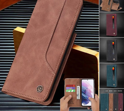 Luxury Leather Wallet Flip Case For Samsung Galaxy