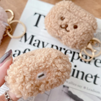 Cute Fluffy Bear Airpods Case