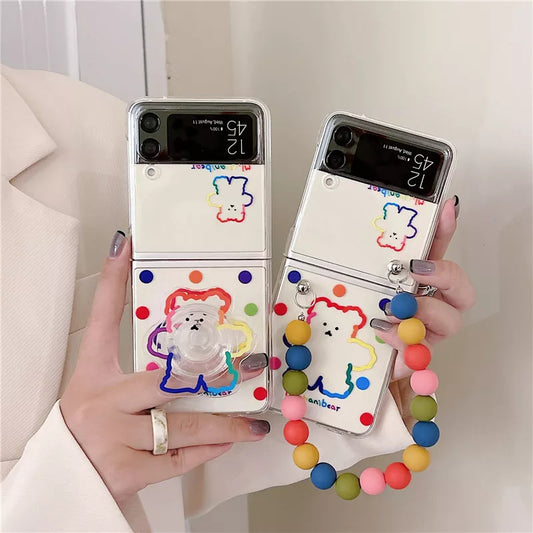 Clear Hard Cartoon Phone Cases For Samsung Galaxy Z Flip