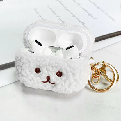 Cute Fluffy Bear Airpods Case