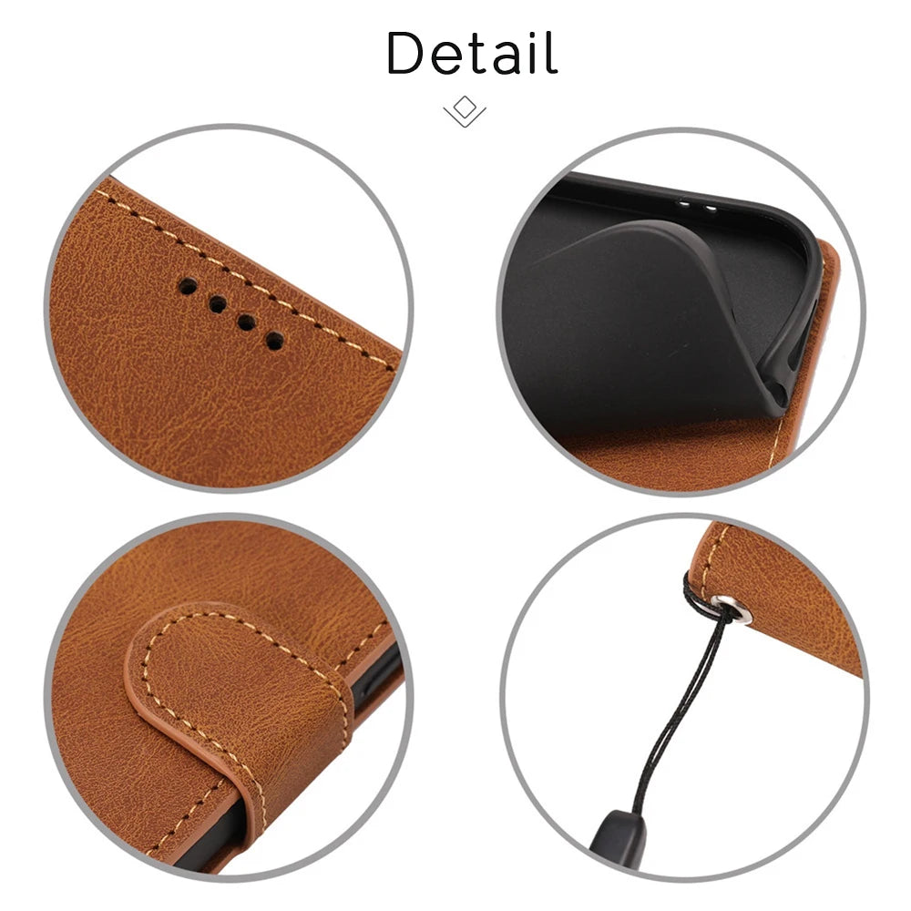 Leather Wallet Flip Case For Samsung Galaxy