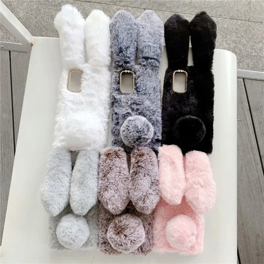 Soft Plush Rabbit Case For Samsung Galaxy