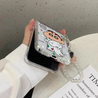 Funny Cartoons Case with Lanyard Galaxy Z Flip