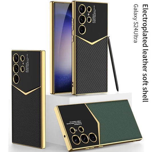Carbon Fibre Leather Phone Case For Samsung