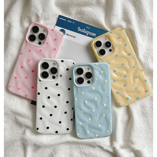 Love Dot Folds Texture Phone Case For iPhone