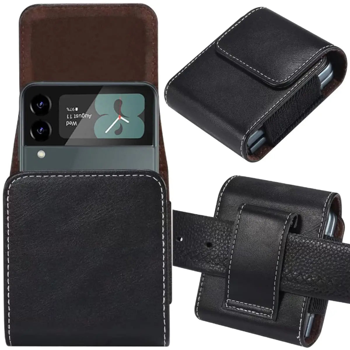 Leather Belt Clip Phone Case for Samsung Galaxy Z Flip