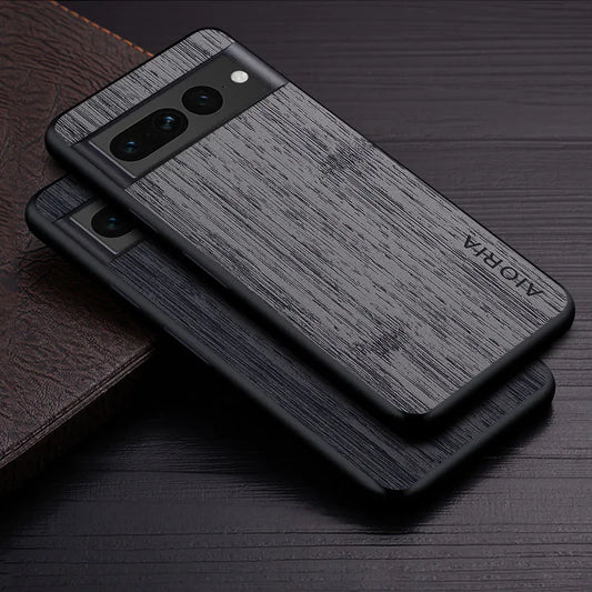 Bamboo Wood Pattern Leather Case for Google Pixel