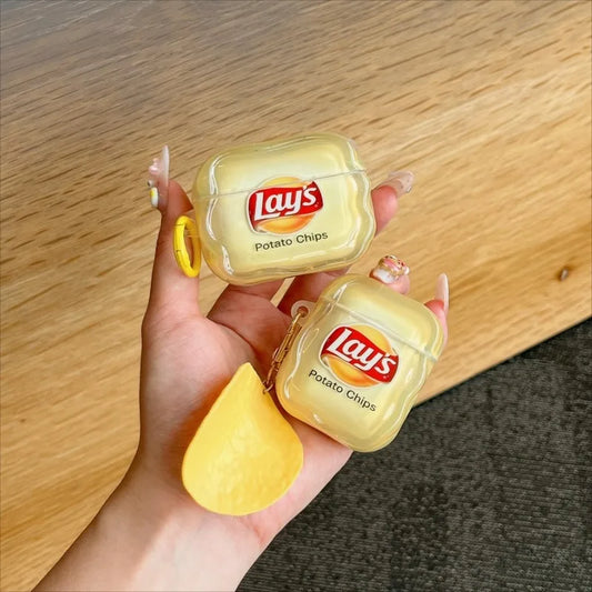 Cute Yellow Potato Chips Creative Case for Airpods