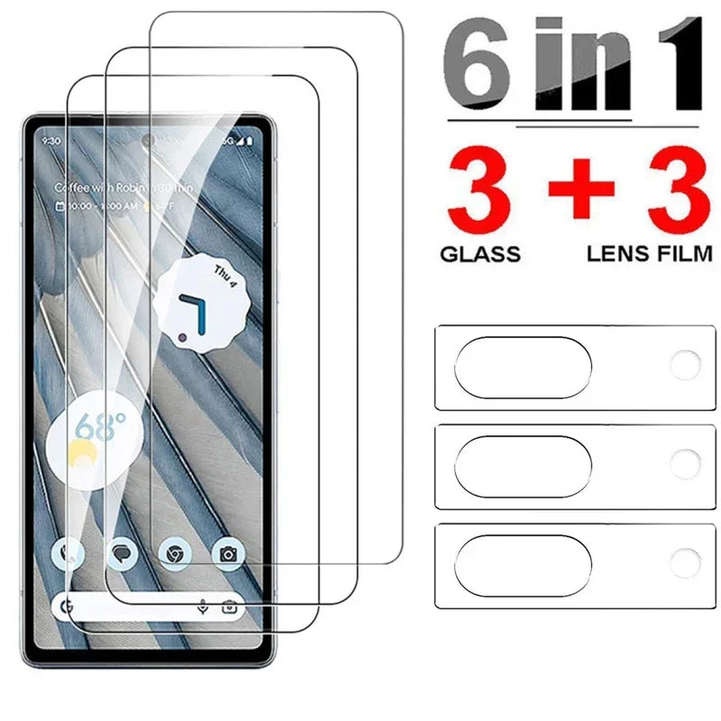 3 Pcs Tempered Glass with Lens Film for Google Pixel