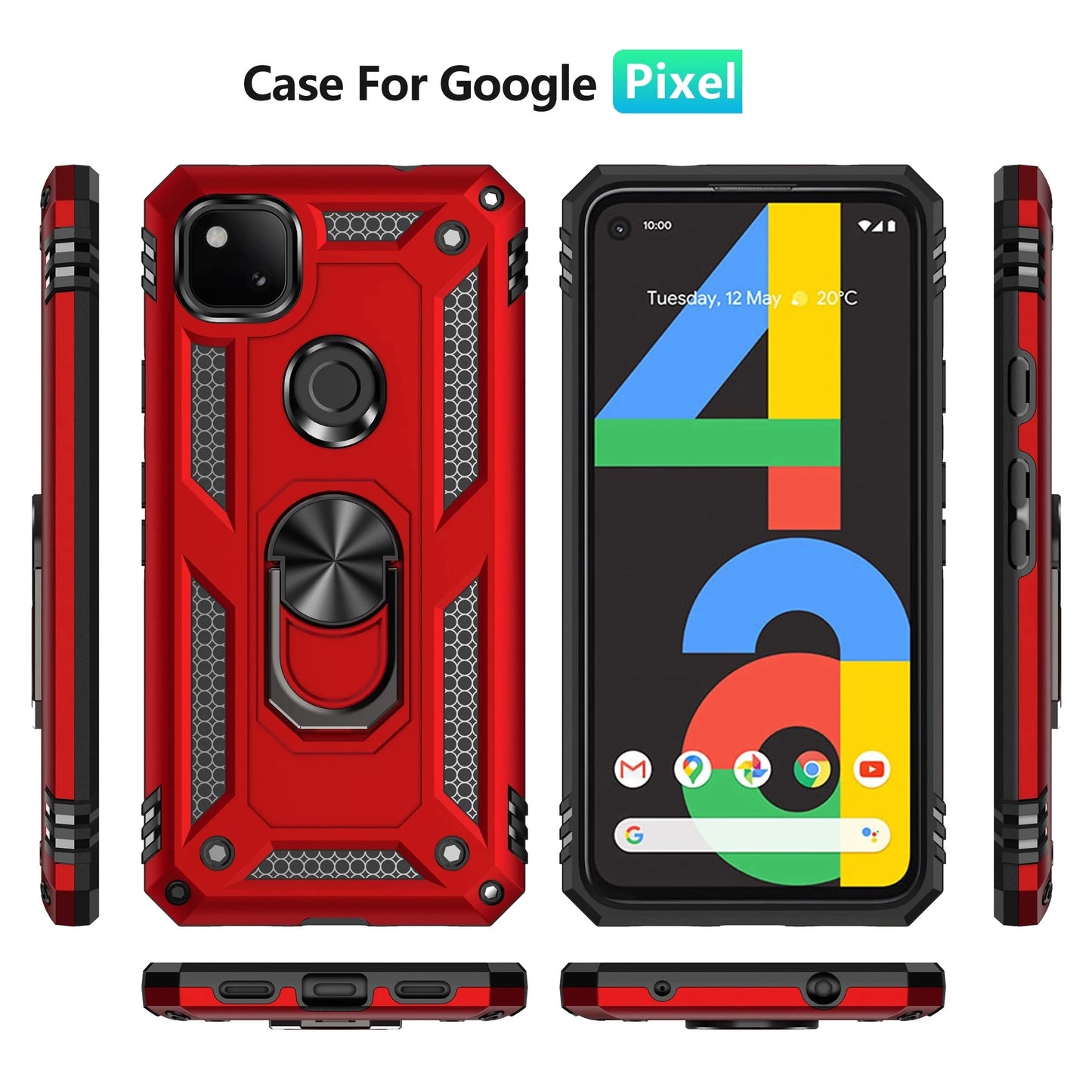 Armor Case For Google Pixel with Metal Ring Stand