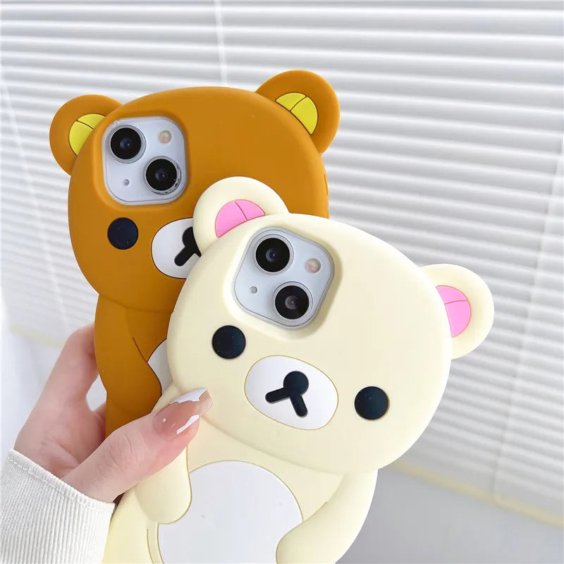 Cartoon Animal Bear Cute Soft Silicone Case