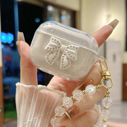 Cute Glitter Bow knot Crystal Case For Airpods