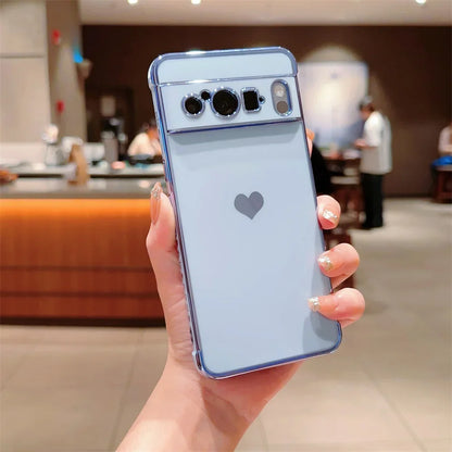 Fashion Love Heart Plating Phone Case for Google Pixel