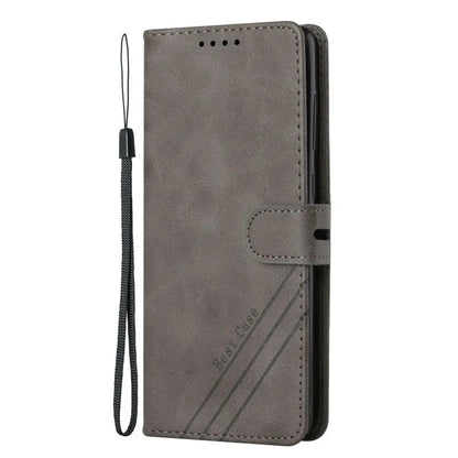 Solid Color Leather Flip Wallet Case For Samsung Galaxy