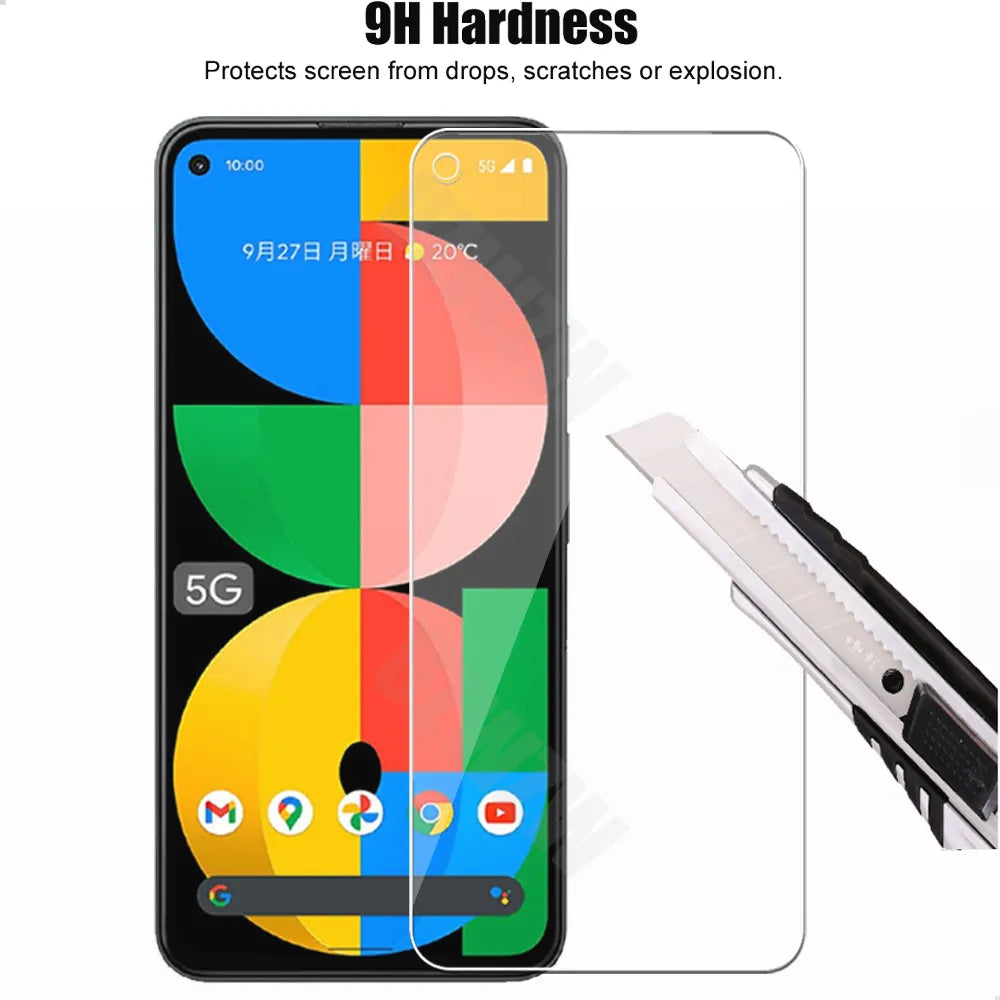 3 Pcs Tempered Glass For Google Pixel 5A with Lens Film