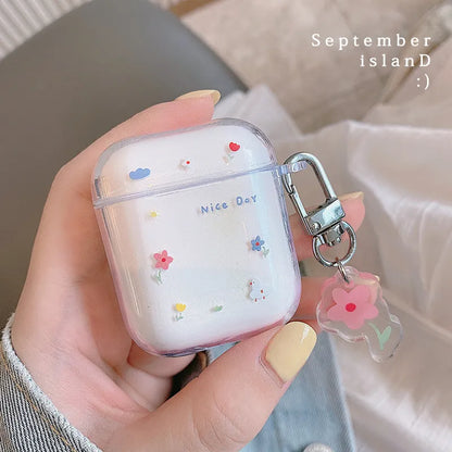 Transparent TPU AirPods Case with Keyring