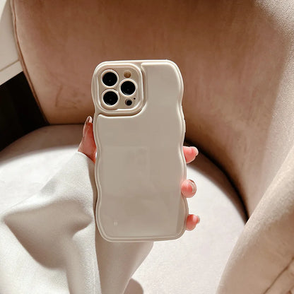 Soft Solid Color Curly Wavy Phone Case