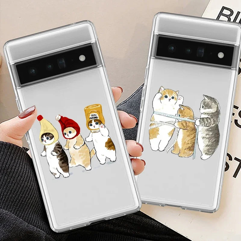 Funny Cartoon Cat Phone Case for Google Pixell