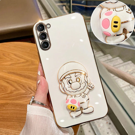 Super Marios Plating Holder Phone Case For Galaxy