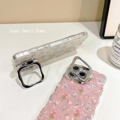 Chic Tulips Pattern Waving Frame Phone Case for iPhone