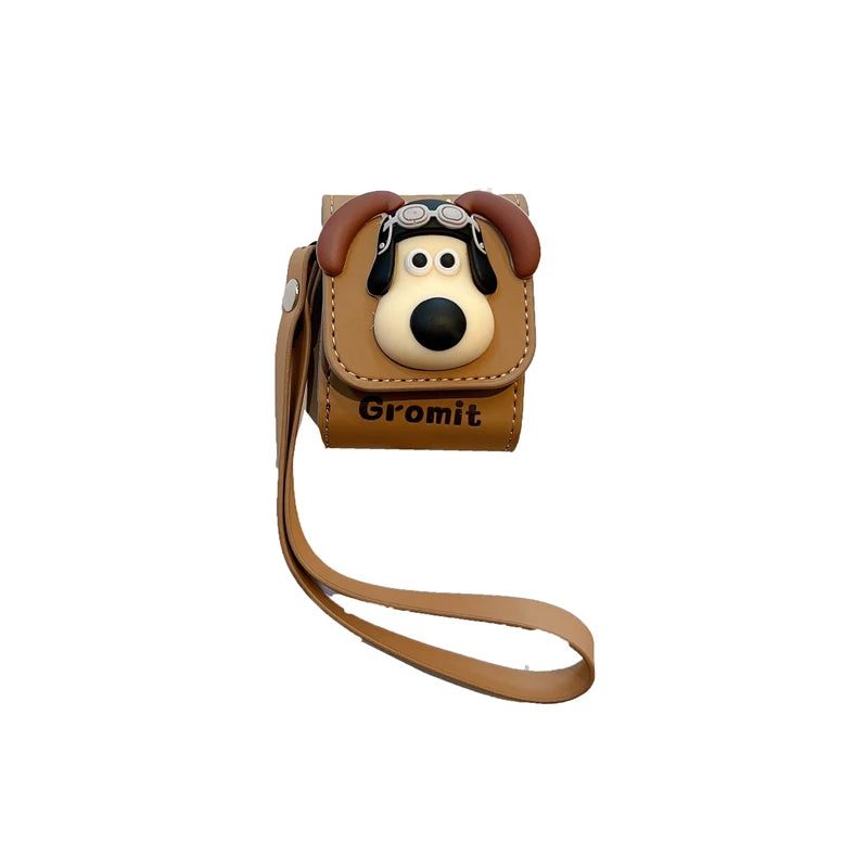 Cute Anime 3D Pilot Dog Cartoon Soft Leather Earphone Case For Airpods