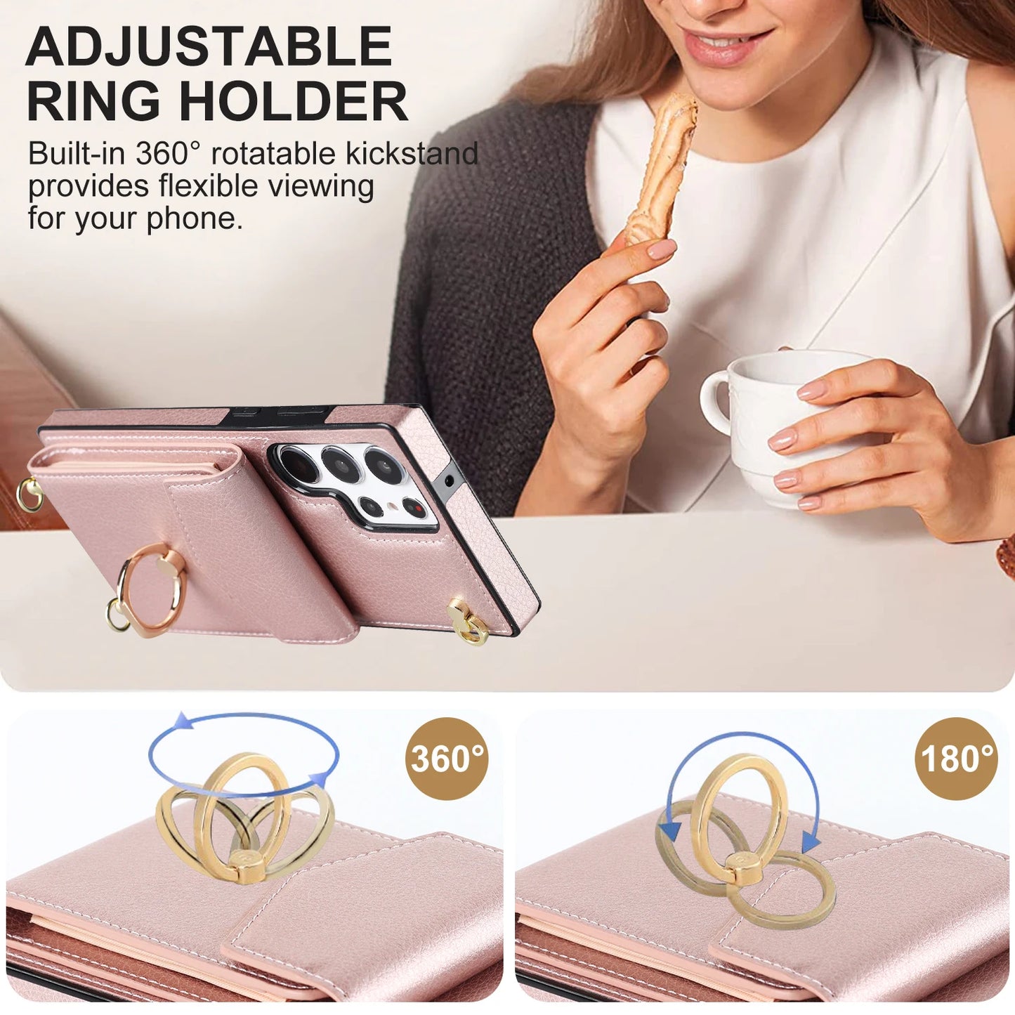 Ring Stand Crossbody Case For Samsung