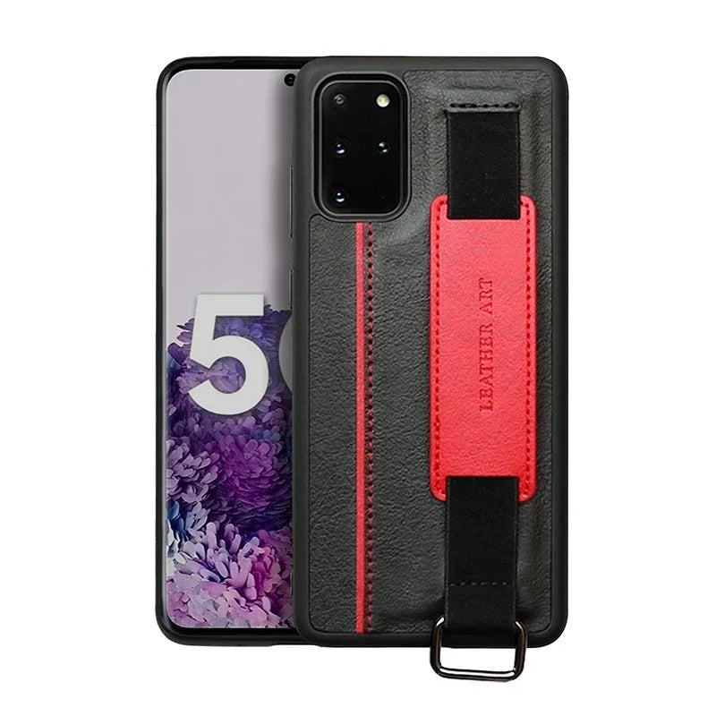 PU Leather Wristband Strap Card Holder Case for Samsung