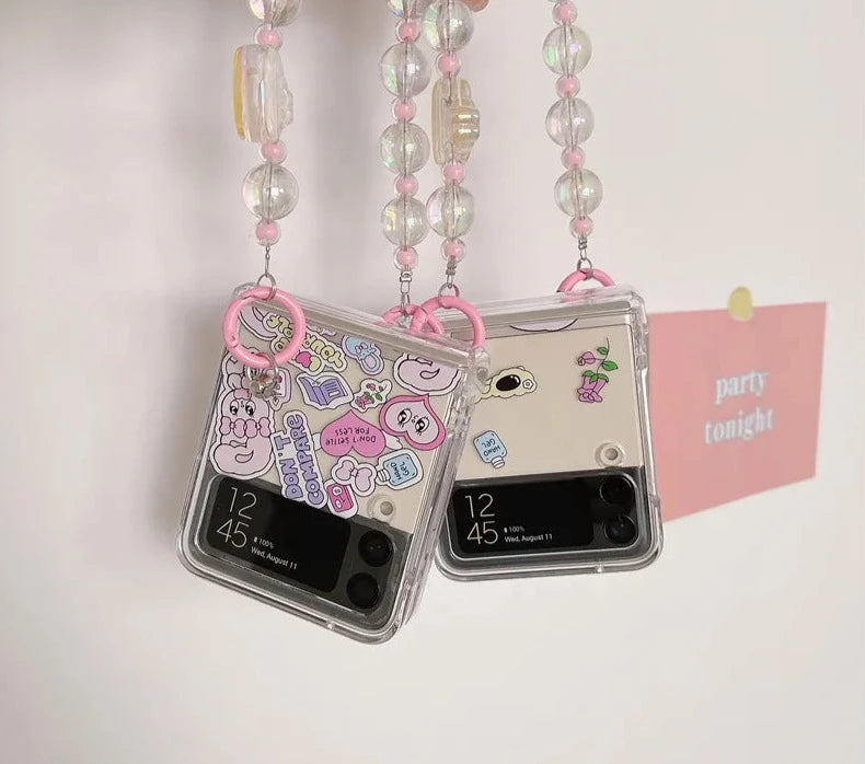 Rabbit Phone Case For Galaxy Z Flip with Bracelet