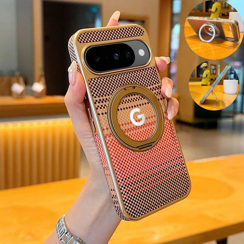 Carbon Fiber Texture Magnetic Business Case For Google Pixel