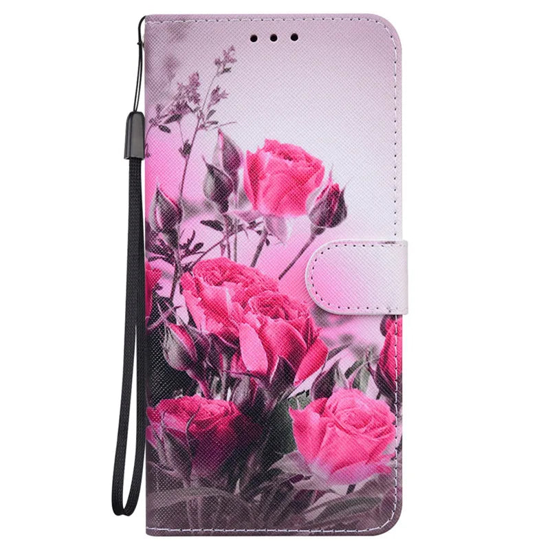 Magnetic Painted Wallet Case For Samsung Galaxy