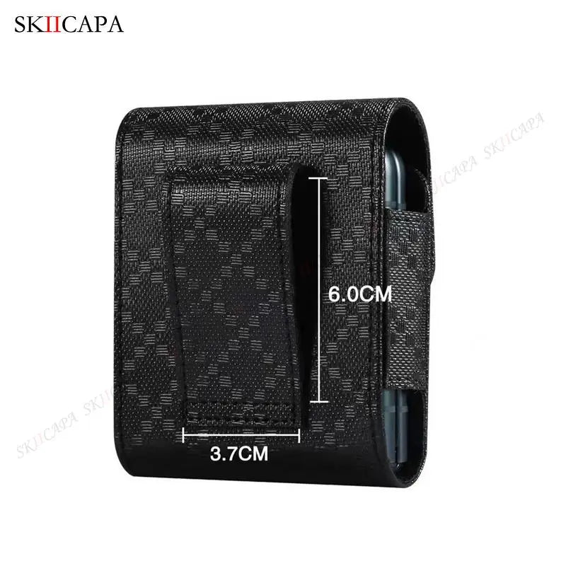 Leather Phone Case Waist Bag For Samsung Z Flip