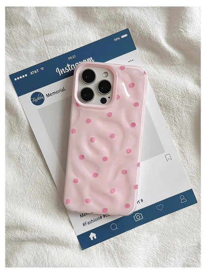 Love Dot Folds Texture Phone Case For iPhone