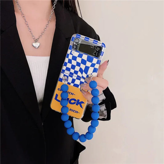 Cute Cartoon Pendant Bracelet Case For Samsung Z Flip