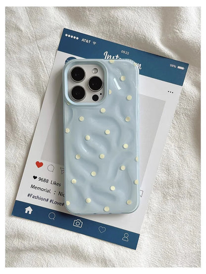 Love Dot Folds Texture Phone Case For iPhone