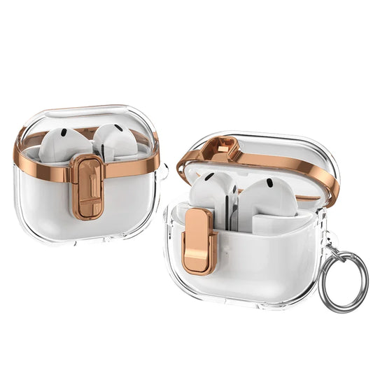 Transparent Lock Buckle Electroplating Case for Samsung Galaxy Buds