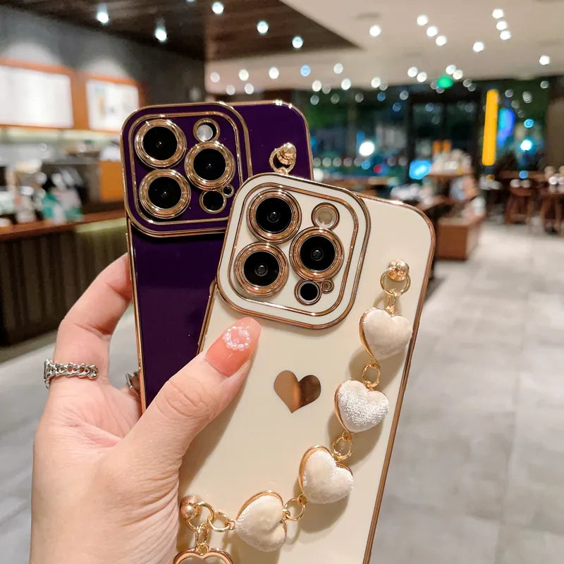 Luxury Heart Bracelet Phone Case For iPhone