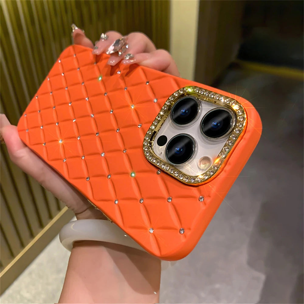 Luxury Glitter Rhinestones Diamond Lattice Case For iPhone