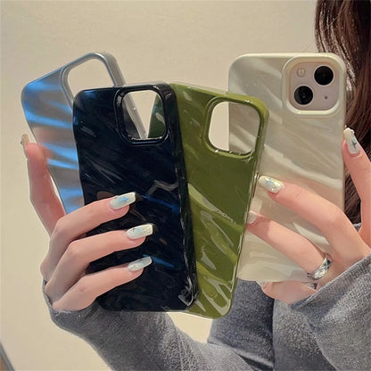 Luxury Silk Pattern Wavy Phone Case For iPhone