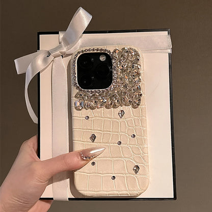 Premium Rhinestone Leather Phone Case For iPhone