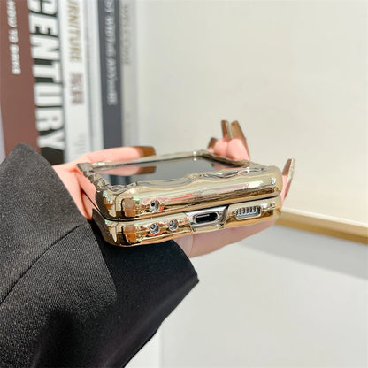 Luxury Folded Texture Leopard Print Phone Case For Samsung